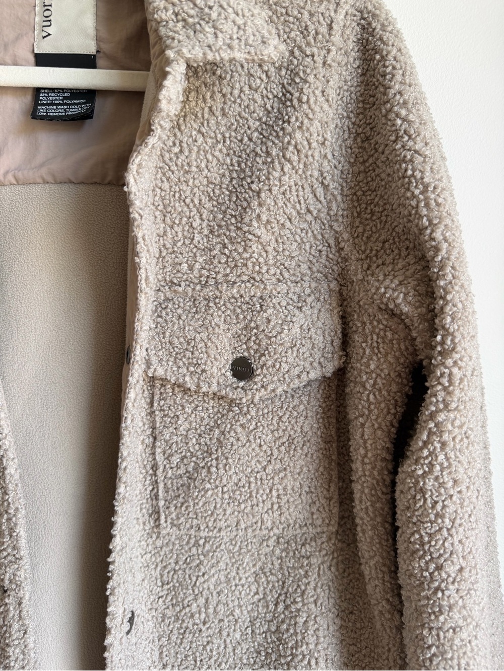 Vuori Sycamore Teddy Taupe Shirt Shacket - Picture 2 of 7